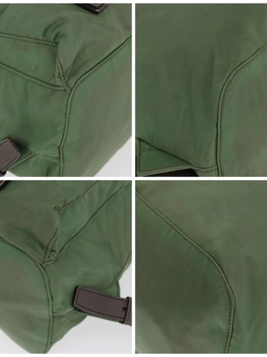 PRADA Backpack Nylon Green Silver Auth 163851